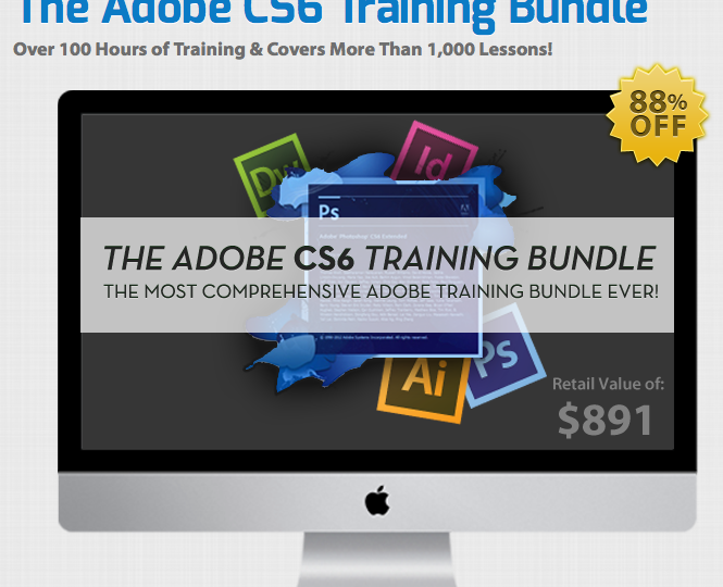 Hier ist der Screenshot vom Adobe CS6 Training Bundle
