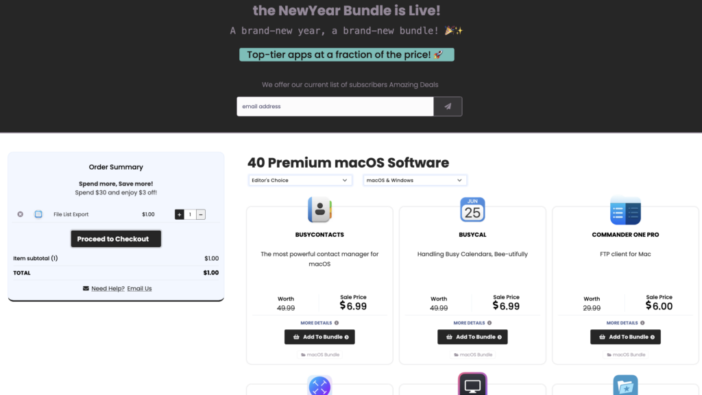 BUNDLEHUNT 2025 New Year Bundle with 40 apps with no unlock fee