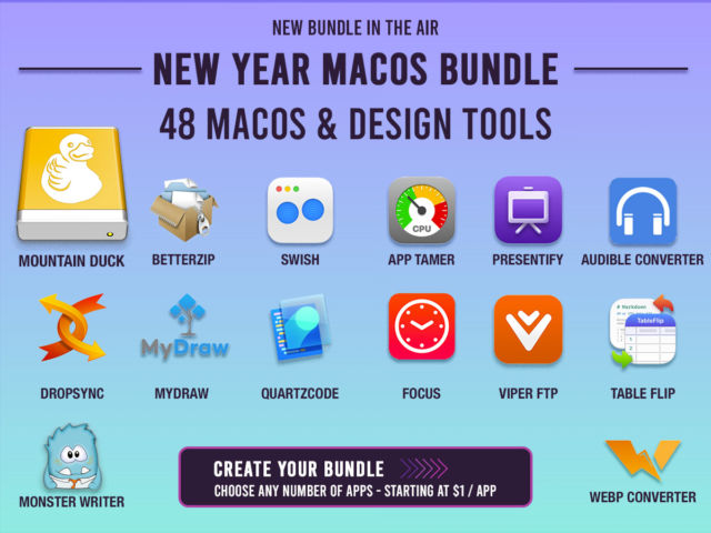 here is a photo of the New Year's Mac OS Bundle from Bundlehunt